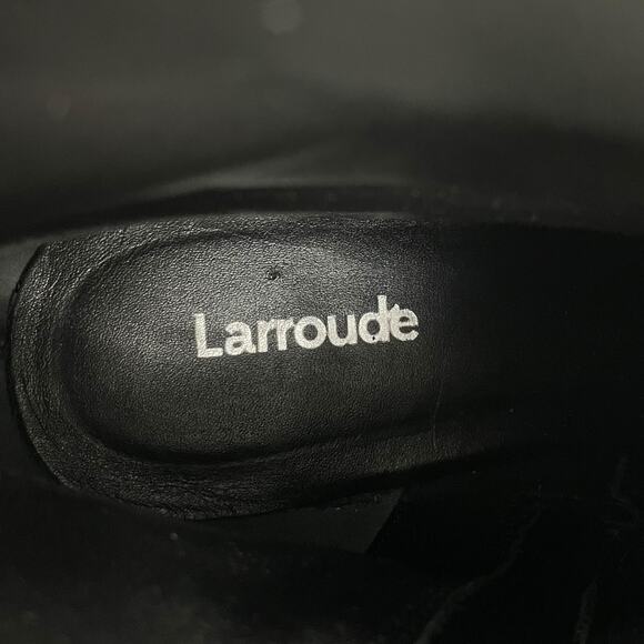 Larroude Alexis Suede Mirror Heel Ankle Boots Black Silver Size 7.5 - Picture 12 of 13